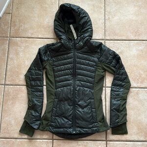 Lululemon 4 Puffer Hoodie Jacket Forest Green